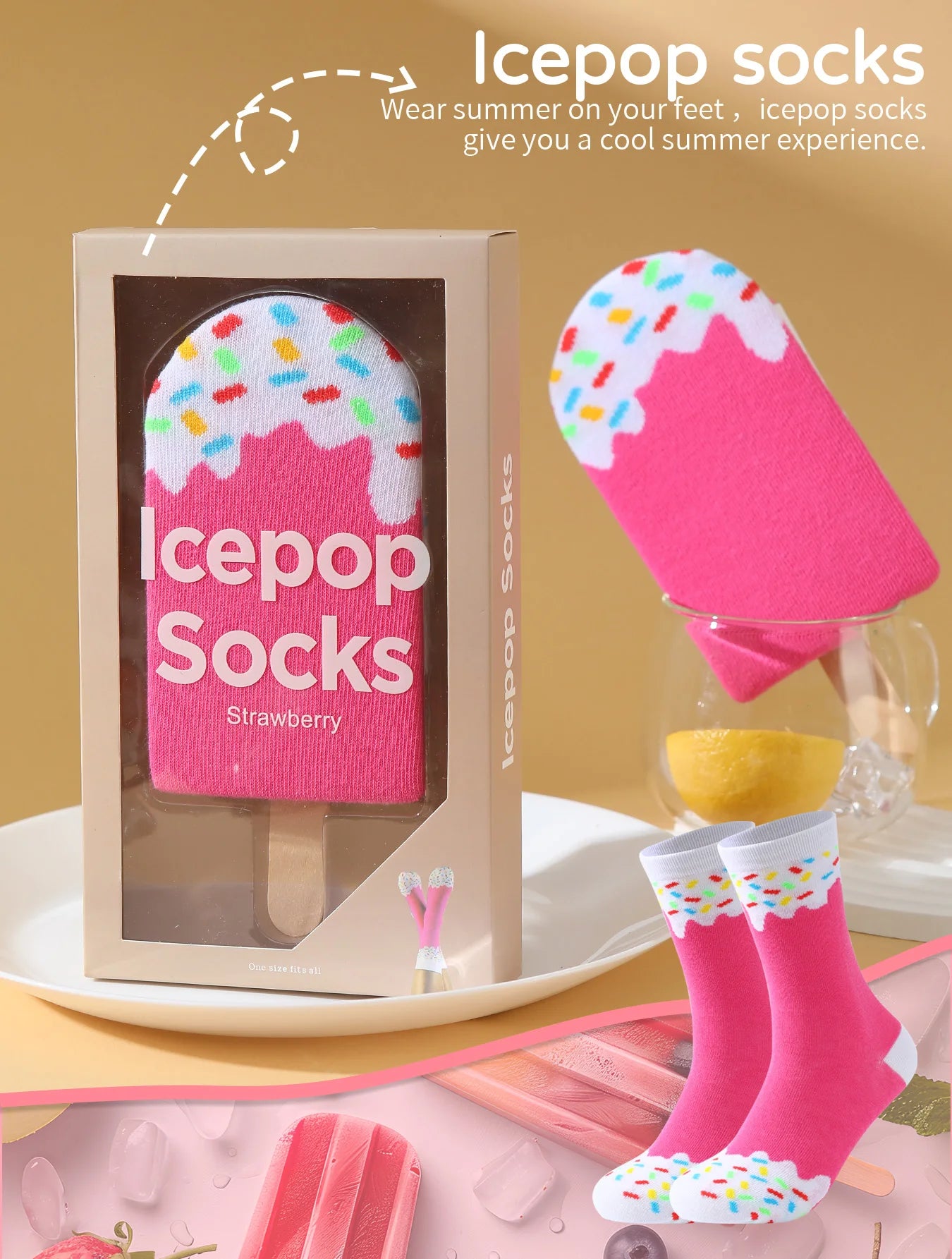 Strawberry Ice Lolly socks