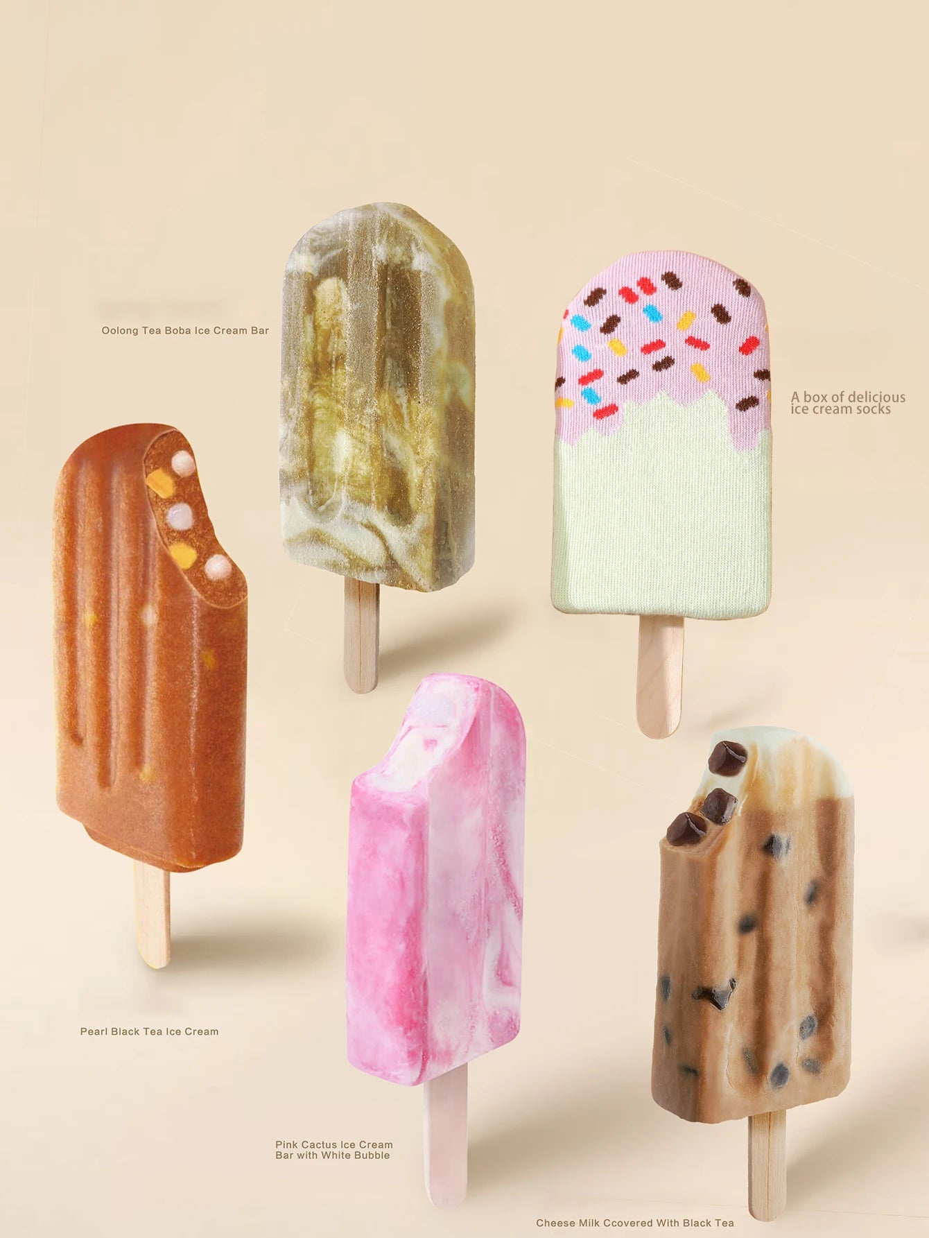 Strawberry and Milk Ice Lolly Socks