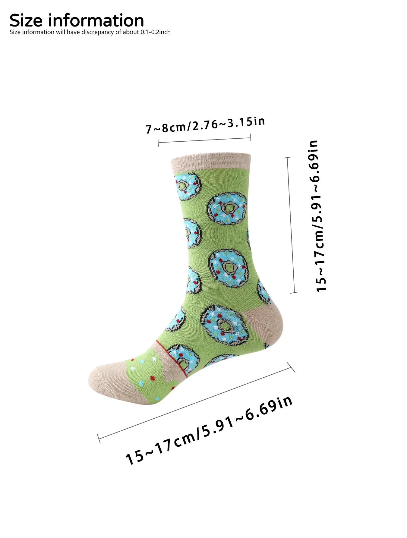 Green Apple Donut Socks