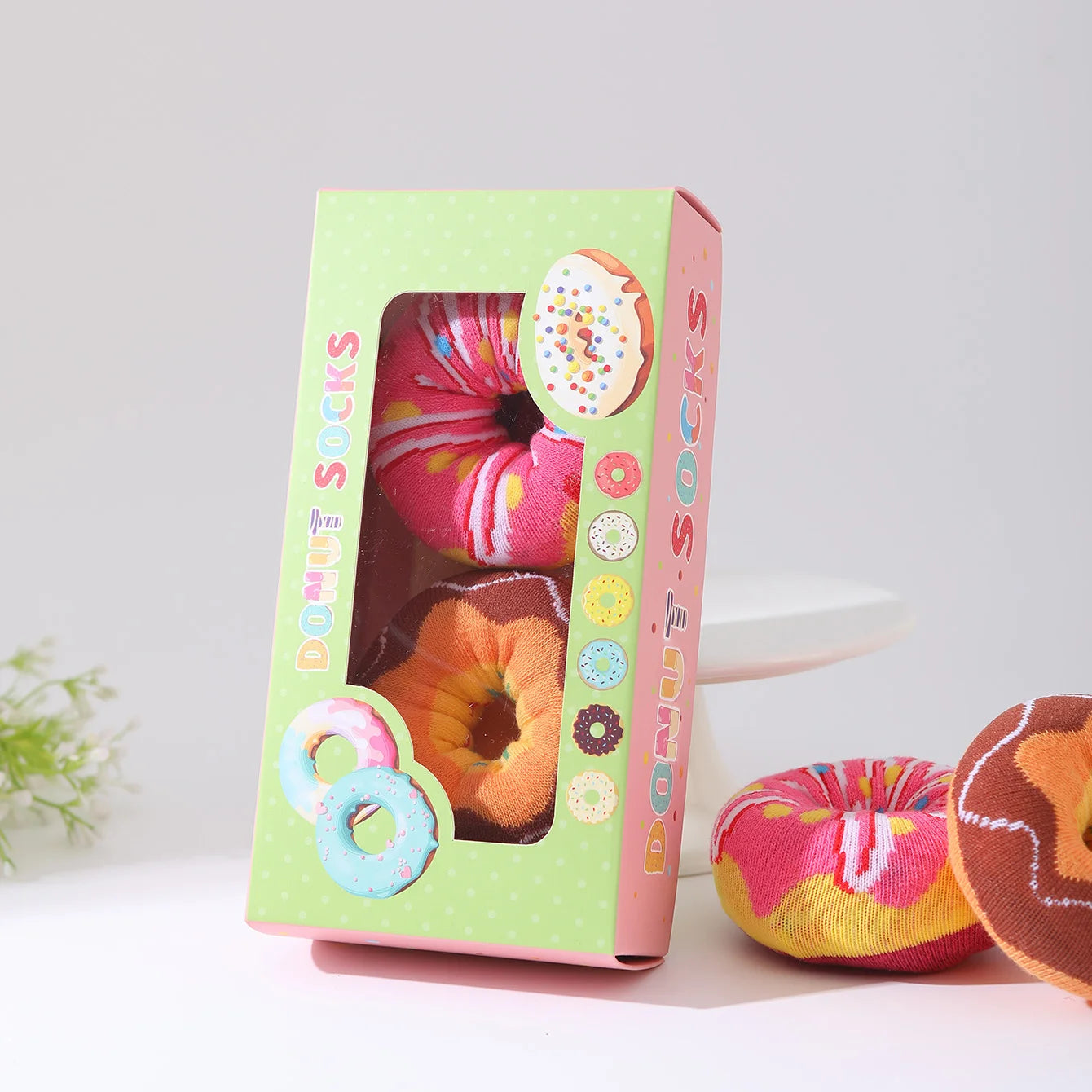 Strawberry, Cream & Chocolate Donut Sock