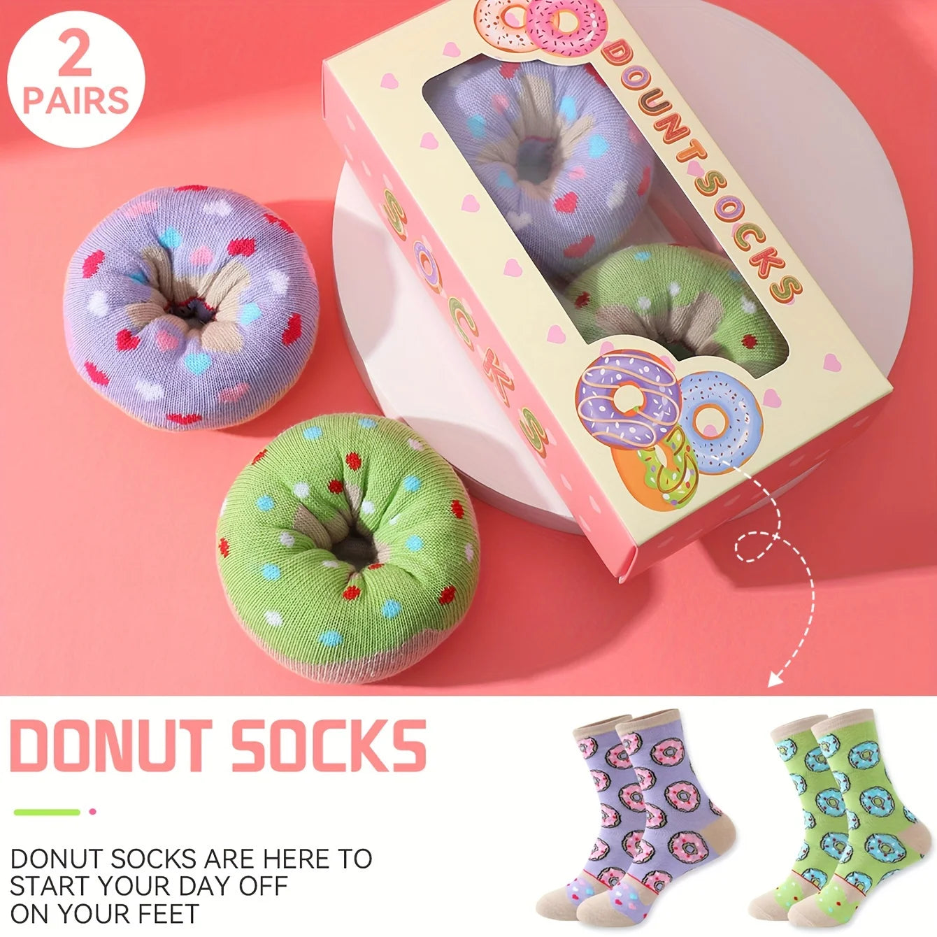 Blueberry & Green Apple Donut Socks