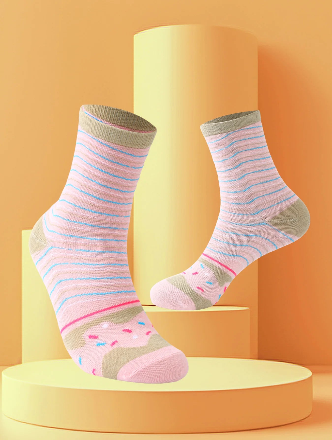 Strawberry & Milk Donut Socks