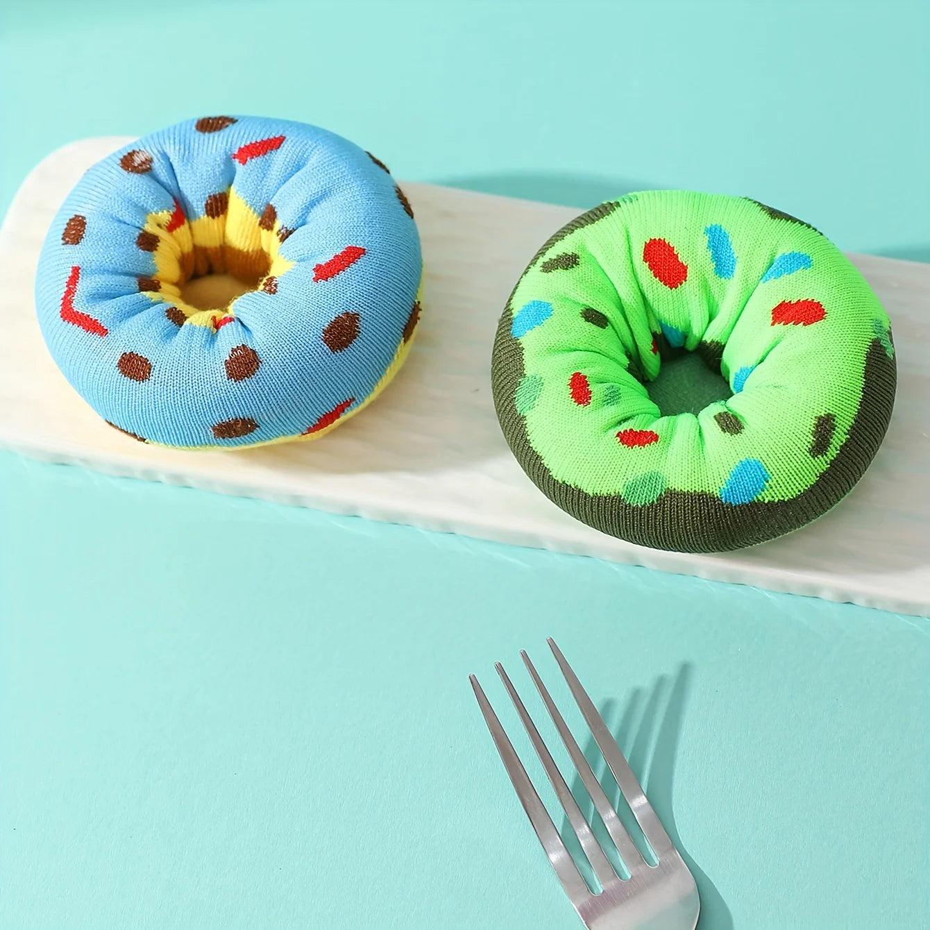 Green Apple & Tutti Frutti Donuts Socks (2 pairs)