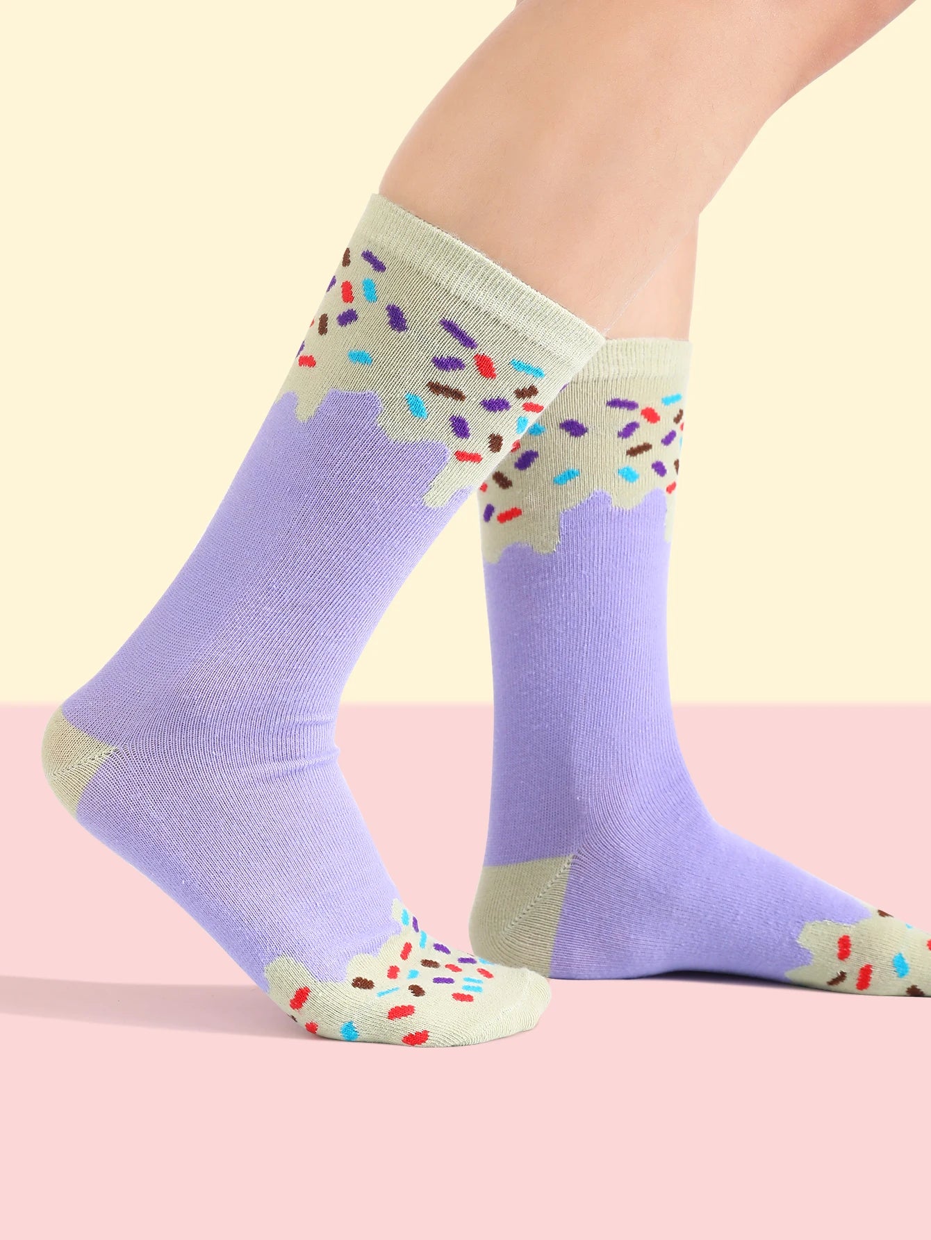 Ice Lolly Sock Cream and Grape