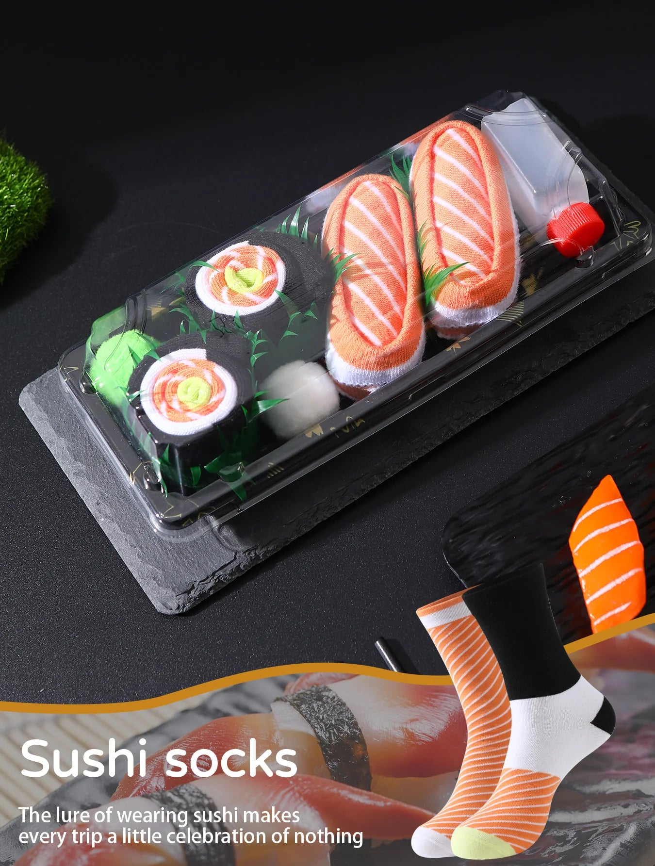 Salmon Sushi Socks (2 pairs)