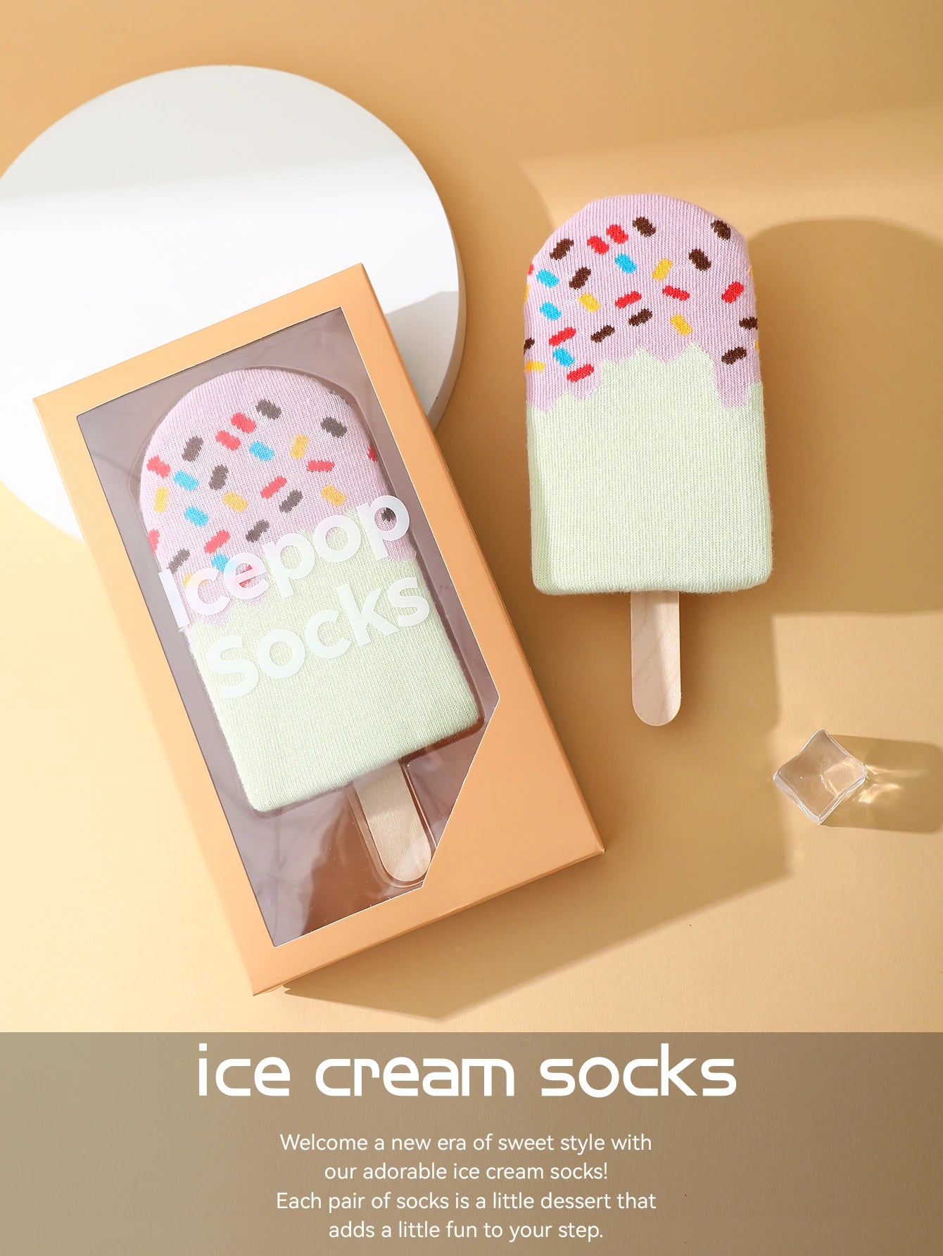 Strawberry and Milk Ice Lolly Socks