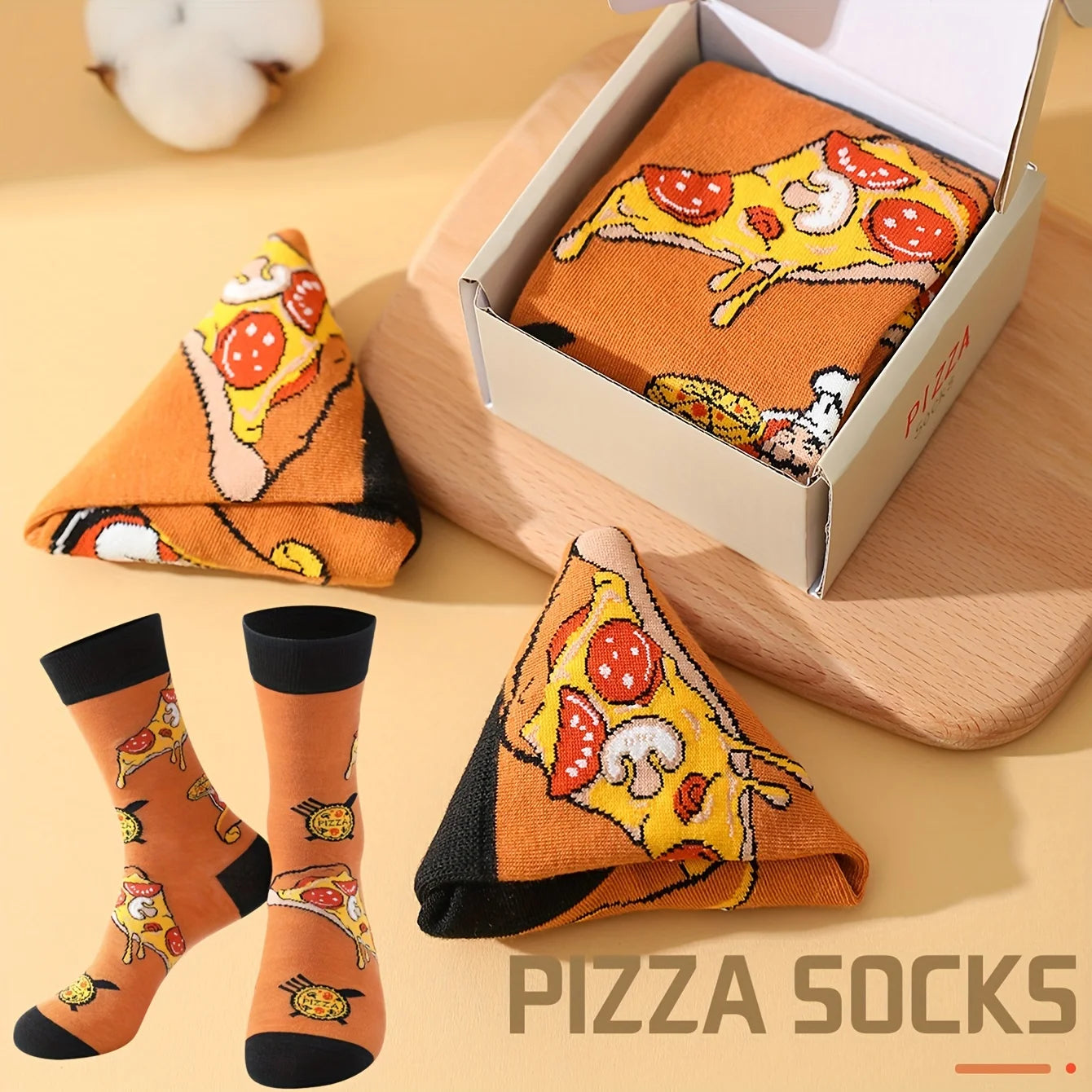 Pepperoni, Tomato and Mushroom Pizza Socks