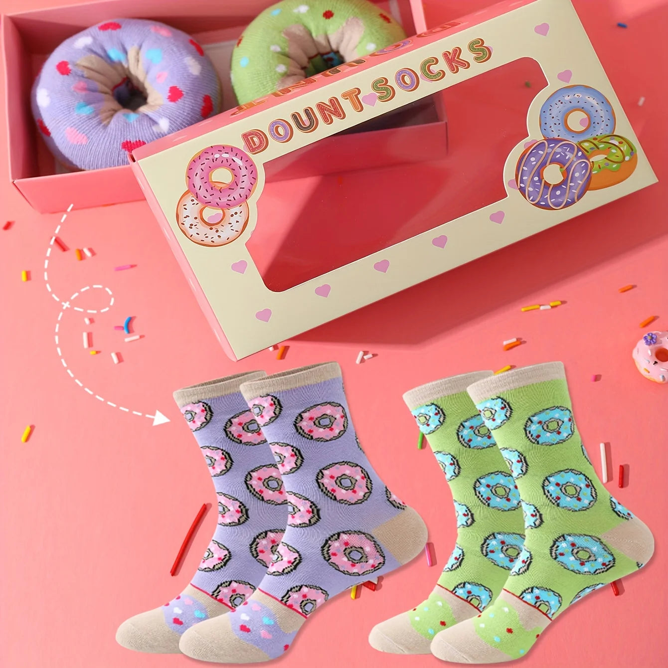 Blueberry & Green Apple Donut Socks